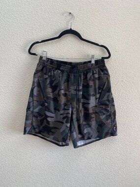 ZYIA Active Lined Athletic Running Shorts 6 Inch Inseam Men's Medium Camo Print